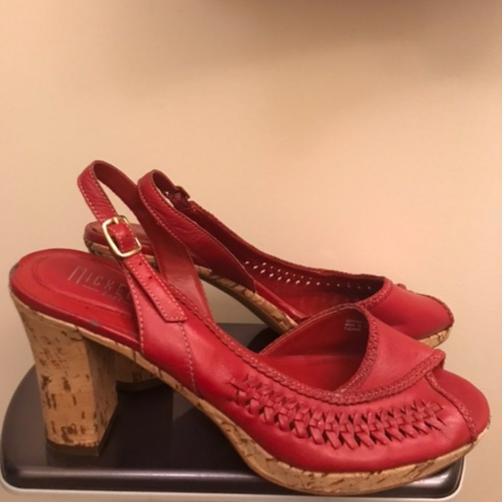 Nickels Soft Red Leather 10M heels
